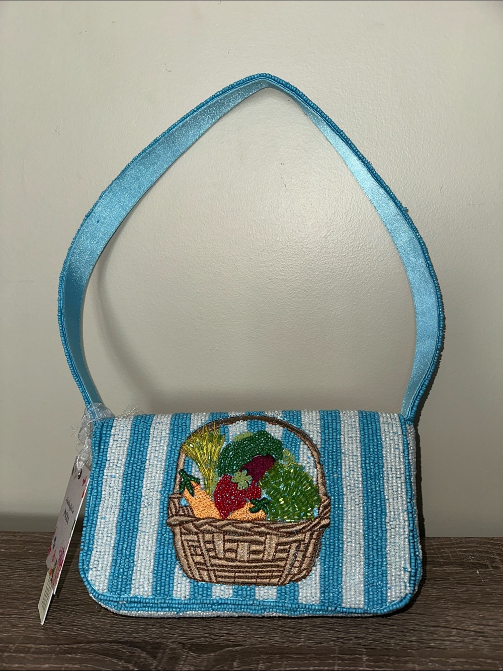NWT Viral Beaded Veggie Basket Bag